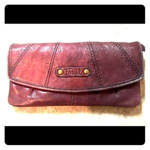 Fossil burgundy leather wallet